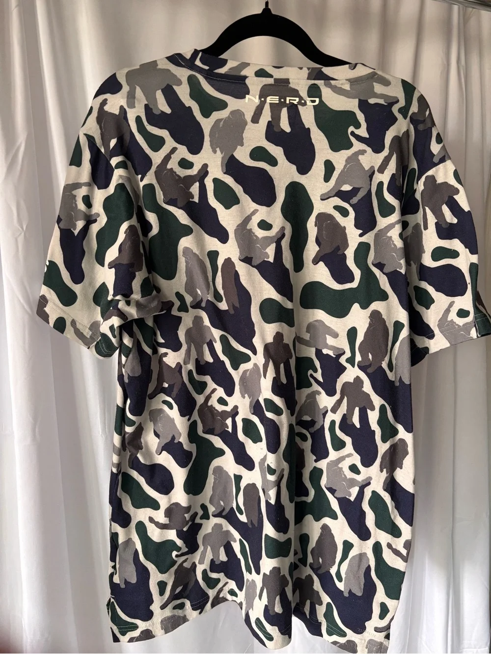 adidas Short-Sleeve Camo Tee in Green, Gray & Navy